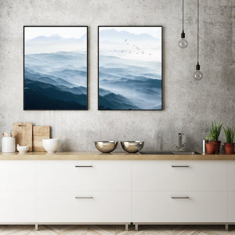 wall-art-print-canvas-poster-framed-Blue Mountains, Set Of 2-by-Gioia Wall Art-Gioia Wall Art
