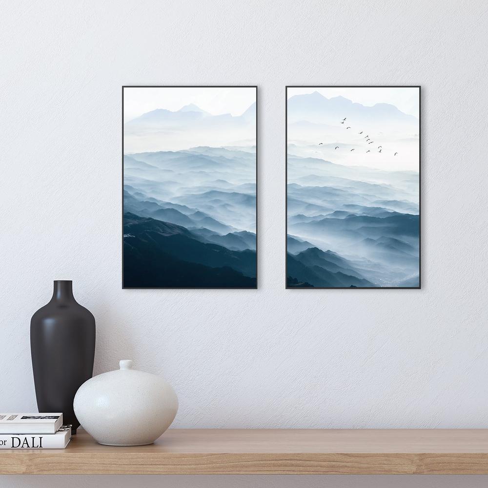 wall-art-print-canvas-poster-framed-Blue Mountains, Set Of 2-by-Gioia Wall Art-Gioia Wall Art