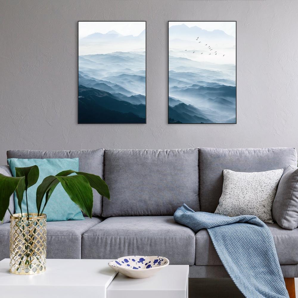 wall-art-print-canvas-poster-framed-Blue Mountains, Set Of 2-by-Gioia Wall Art-Gioia Wall Art