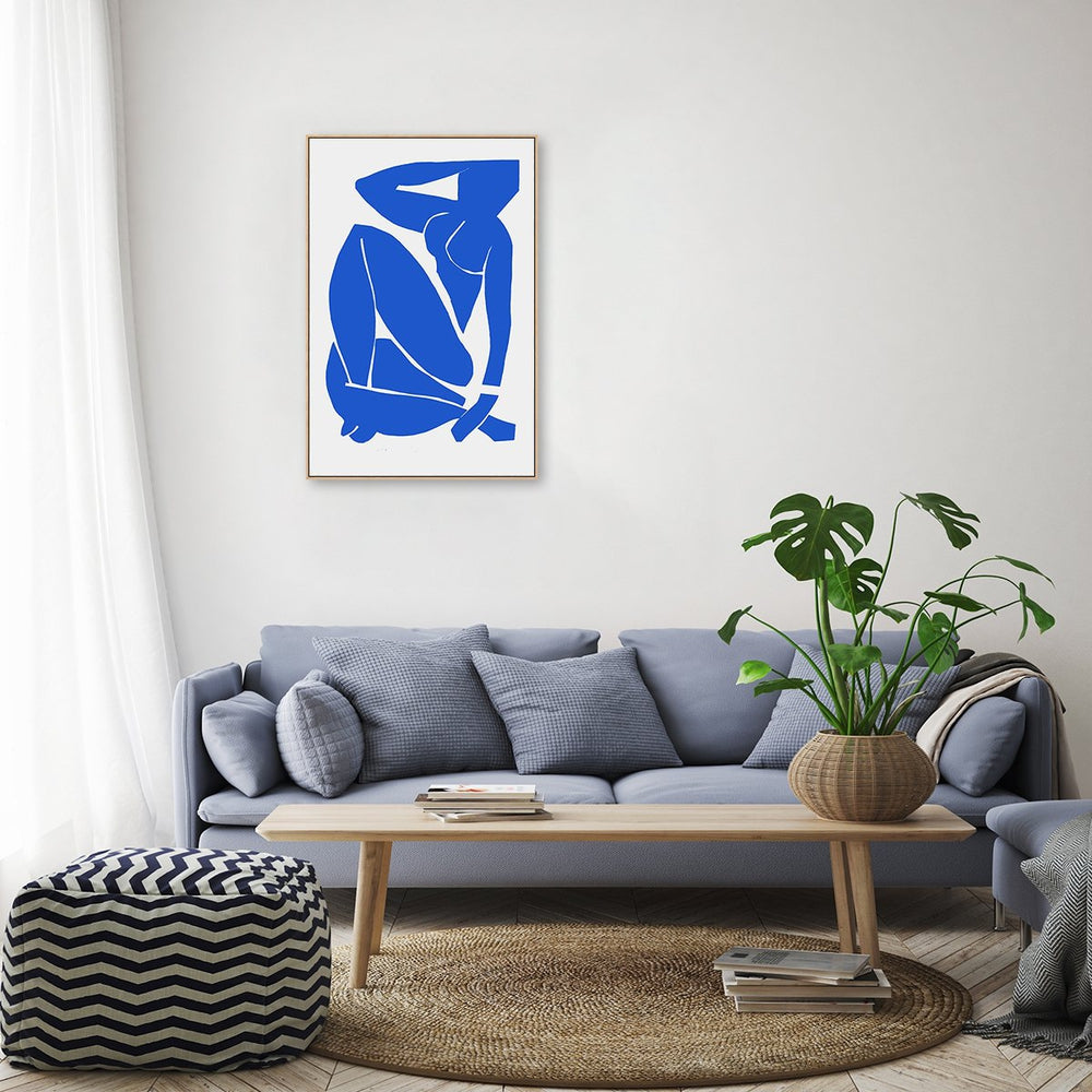 wall-art-print-canvas-poster-framed-Blue Nude, Style B, Inspired By Henri Matisse-by-Gioia Wall Art-Gioia Wall Art