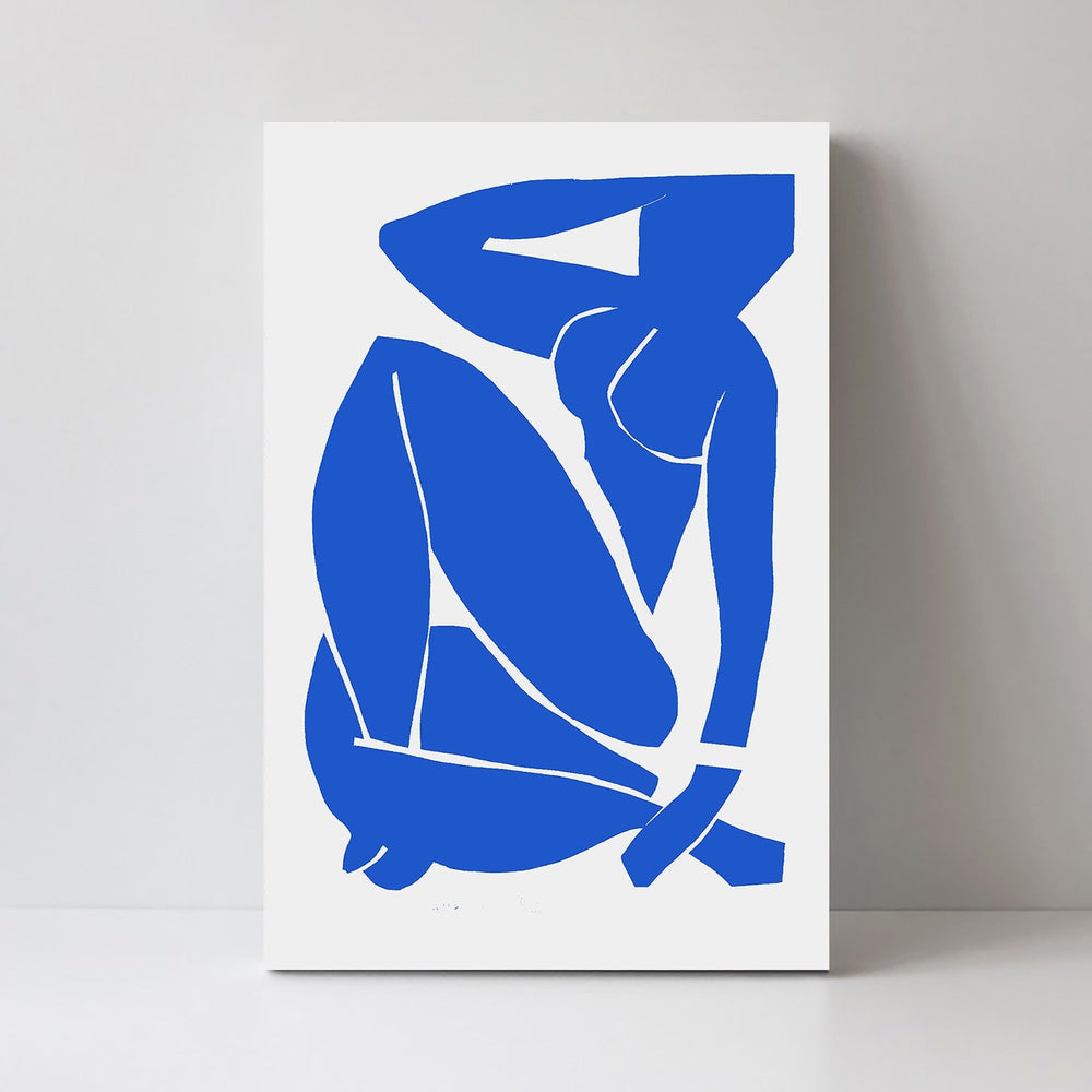 wall-art-print-canvas-poster-framed-Blue Nude, Style B, Inspired By Henri Matisse-by-Gioia Wall Art-Gioia Wall Art