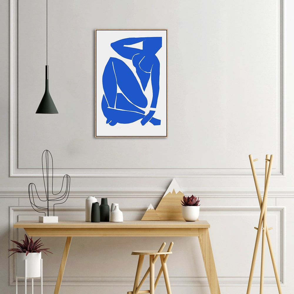 wall-art-print-canvas-poster-framed-Blue Nude, Style B, Inspired By Henri Matisse-by-Gioia Wall Art-Gioia Wall Art