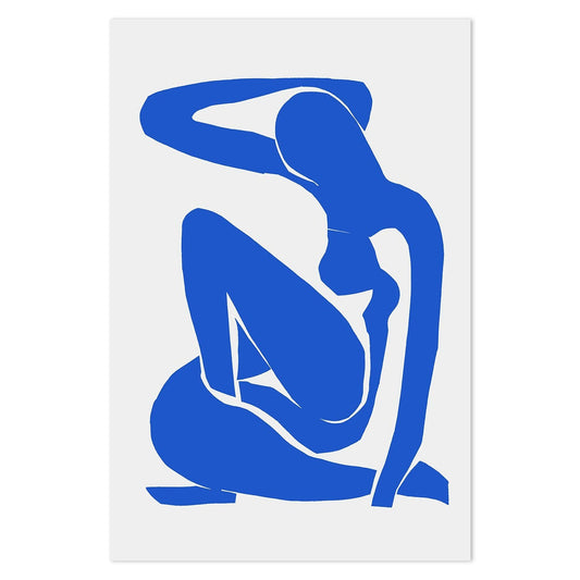 wall-art-print-canvas-poster-framed-Blue Nude, Style C, Inspired By Henri Matisse-by-Gioia Wall Art-Gioia Wall Art