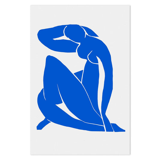 wall-art-print-canvas-poster-framed-Blue Nude, Style D, Inspired By Henri Matisse-by-Gioia Wall Art-Gioia Wall Art