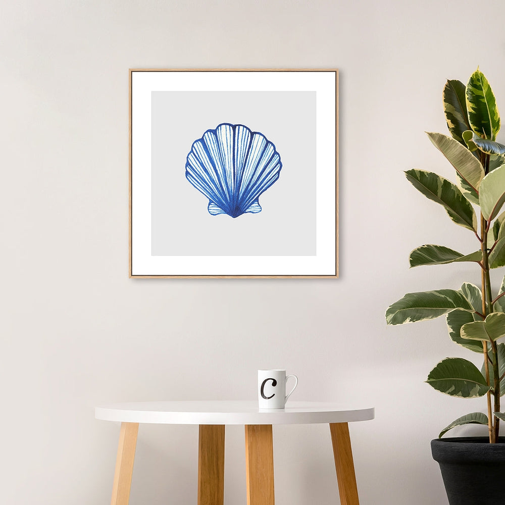 wall-art-print-canvas-poster-framed-Blue Shell, Style A-by-Gioia Wall Art-Gioia Wall Art