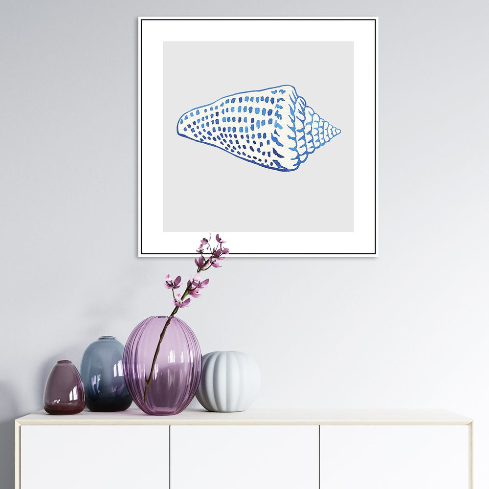 wall-art-print-canvas-poster-framed-Blue Shell, Style D-by-Gioia Wall Art-Gioia Wall Art