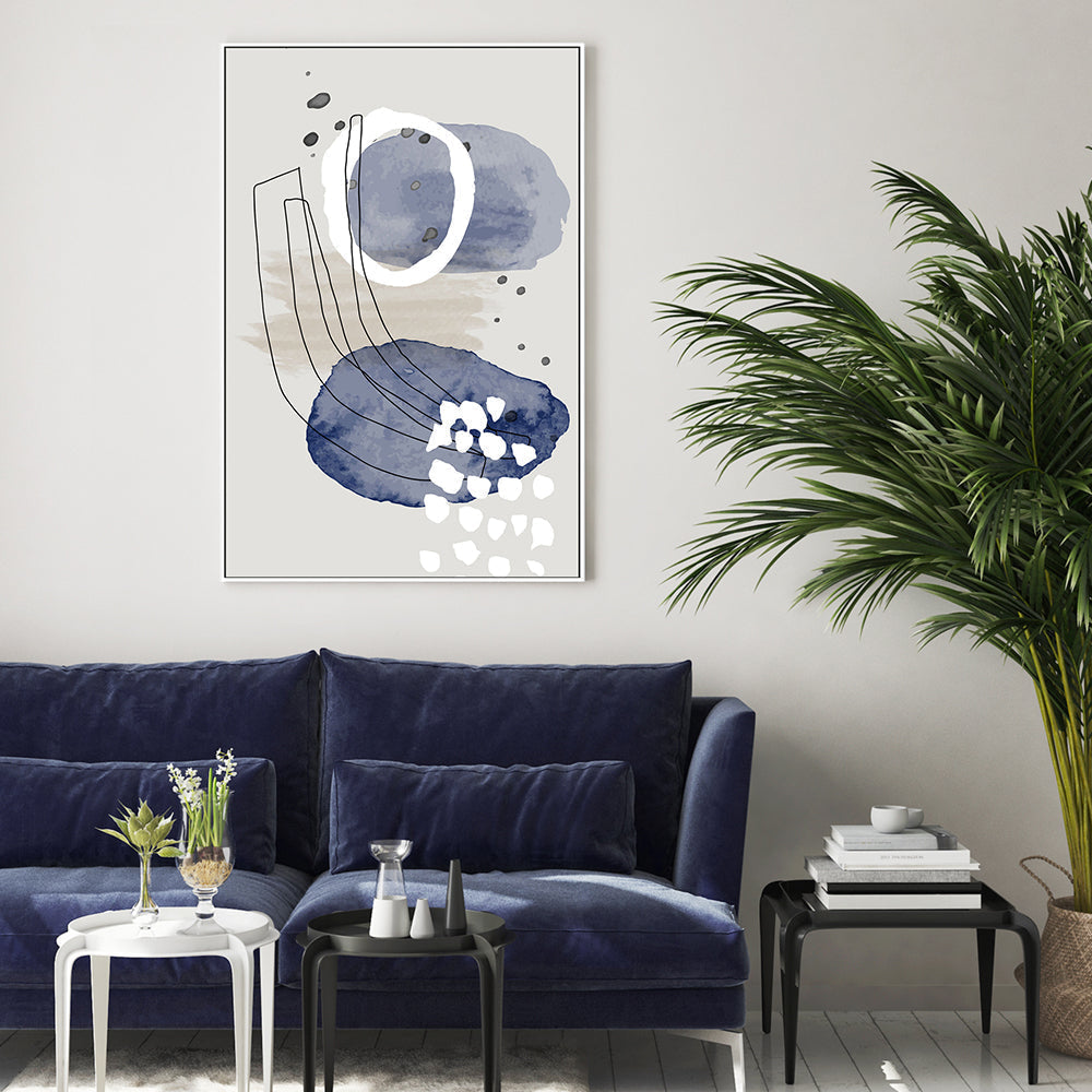 wall-art-print-canvas-poster-framed-Blue Stone, Style A-GIOIA-WALL-ART