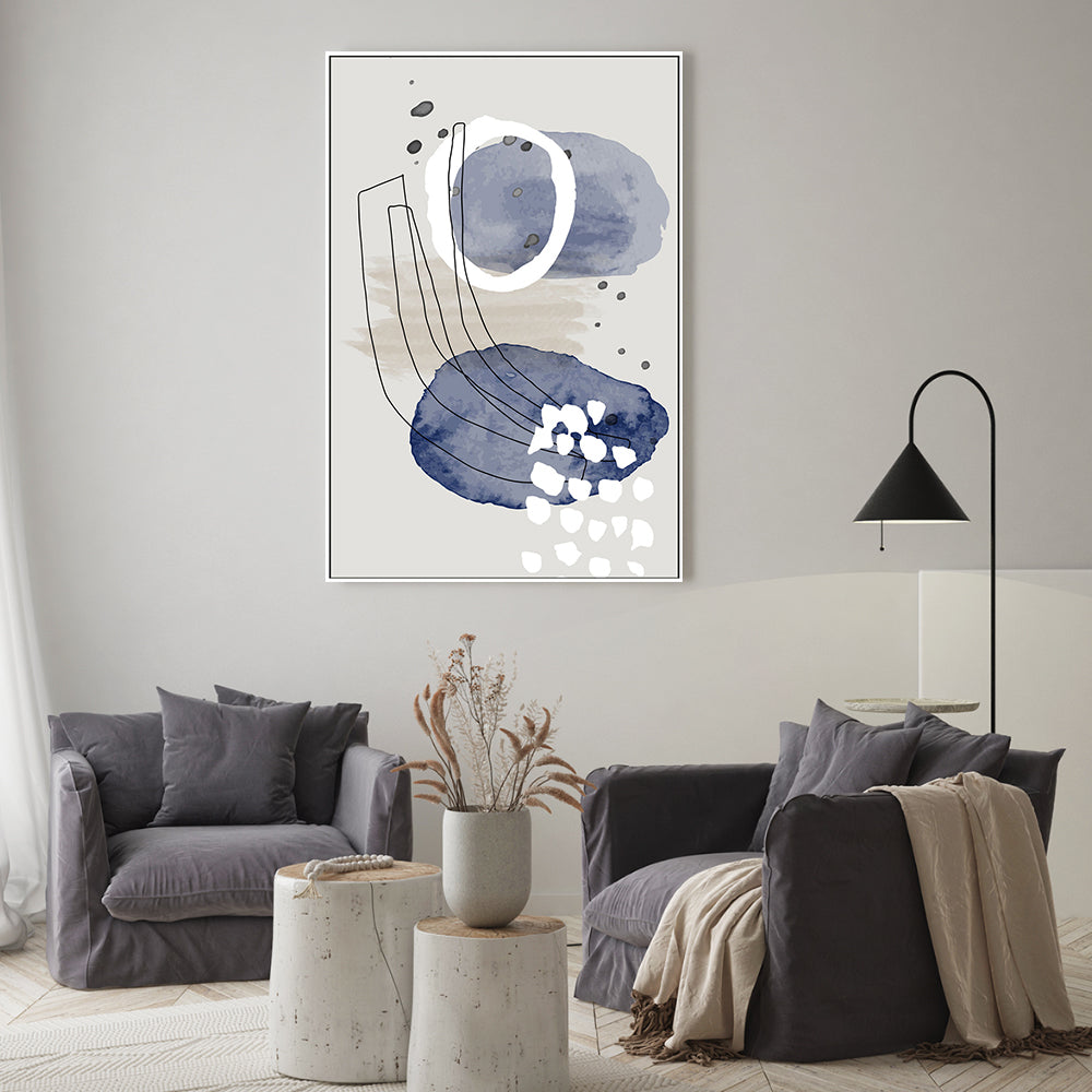 wall-art-print-canvas-poster-framed-Blue Stone, Style A-GIOIA-WALL-ART