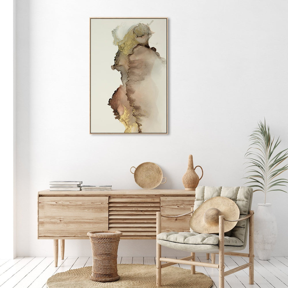 wall-art-print-canvas-poster-framed-Blush And Gold Abstract, Style A-by-Gioia Wall Art-Gioia Wall Art