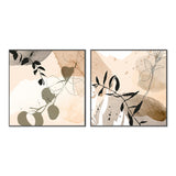 wall-art-print-canvas-poster-framed-Botanical Beige, Style A & B, Set Of 2-GIOIA-WALL-ART