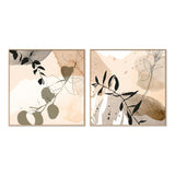 wall-art-print-canvas-poster-framed-Botanical Beige, Style A & B, Set Of 2-GIOIA-WALL-ART