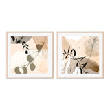 wall-art-print-canvas-poster-framed-Botanical Beige, Style A & B, Set Of 2-GIOIA-WALL-ART