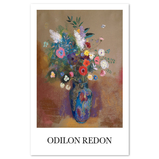 wall-art-print-canvas-poster-framed-Bouquet Of Flowers, 1905, By Odilon Redon-by-Gioia Wall Art-Gioia Wall Art