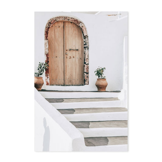 Brown door and stairs-Gioia-Prints-Framed-Canvas-Poster-GIOIA-WALL-ART