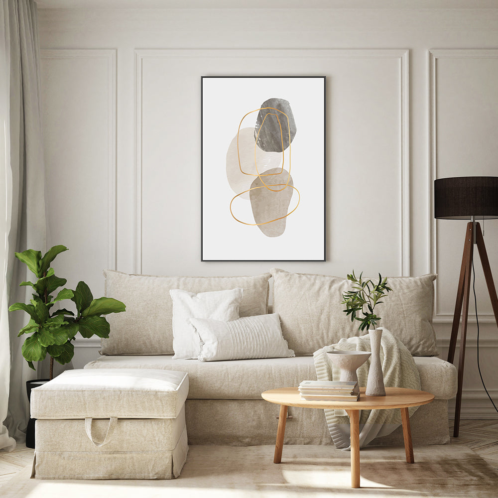 wall-art-print-canvas-poster-framed-Brown Pebbles, Style A-GIOIA-WALL-ART