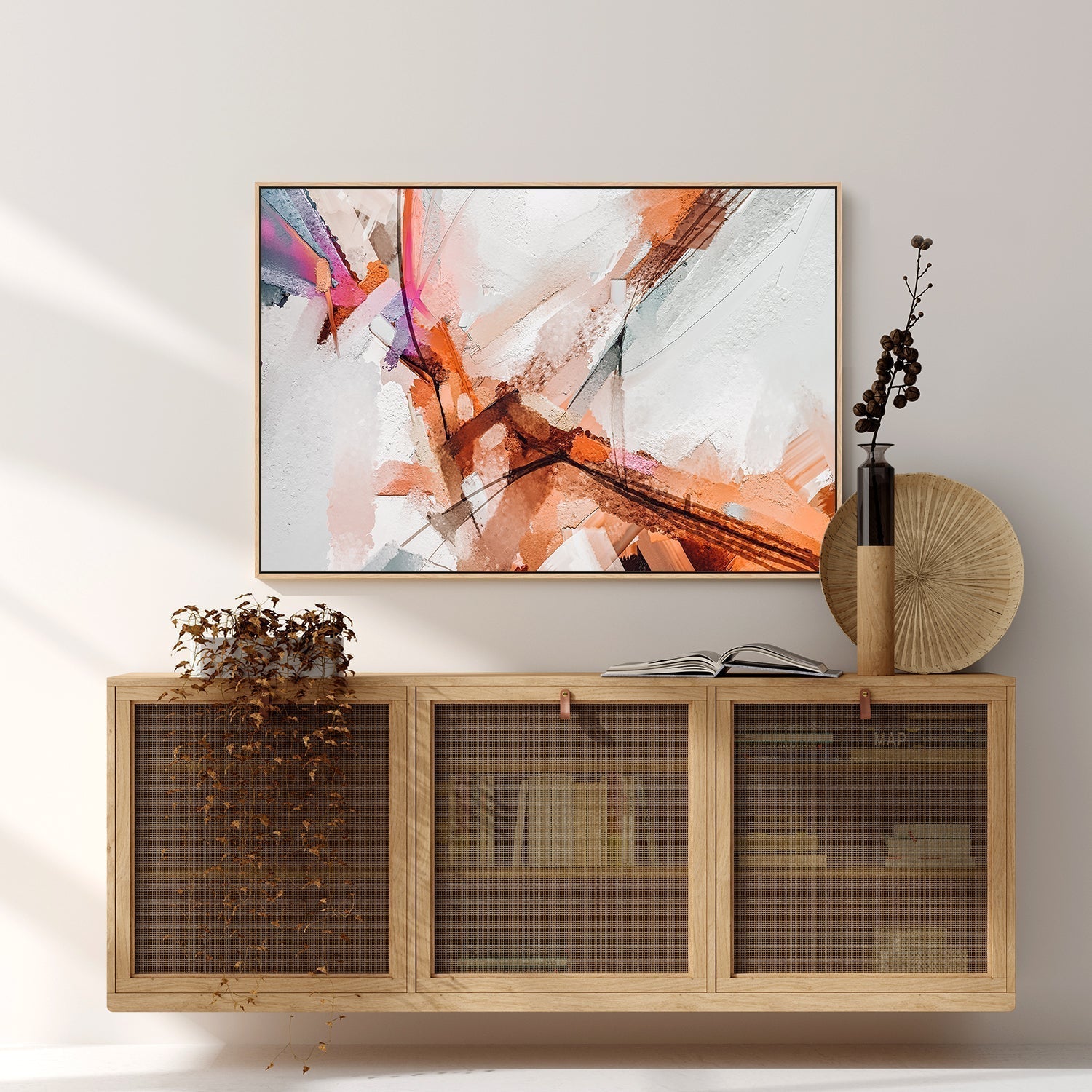 wall-art-print-canvas-poster-framed-Burnt Orange Abstract-by-Gioia Wall Art-Gioia Wall Art