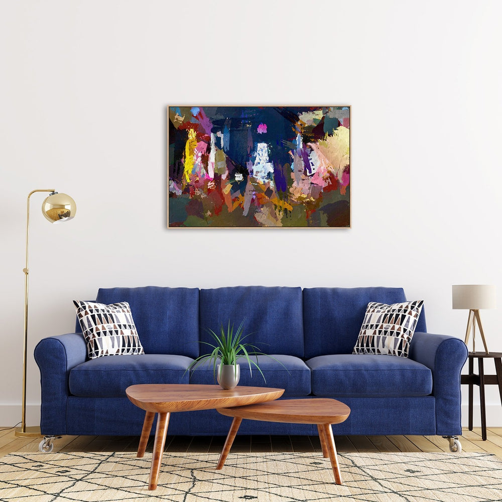 wall-art-print-canvas-poster-framed-City At Night, Abstract Painting-by-Gioia Wall Art-Gioia Wall Art