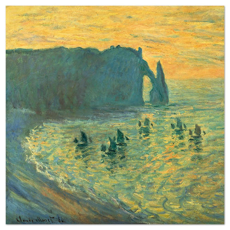 wall-art-print-canvas-poster-framed-Cliffs At Etretat, By Monet-by-Gioia Wall Art-Gioia Wall Art