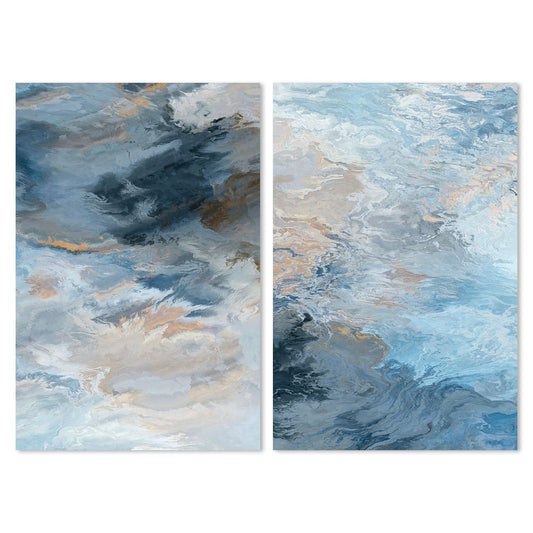 wall-art-print-canvas-poster-framed-Cloudy Blue Abstract Set Of 2-by-Gioia Wall Art-Gioia Wall Art