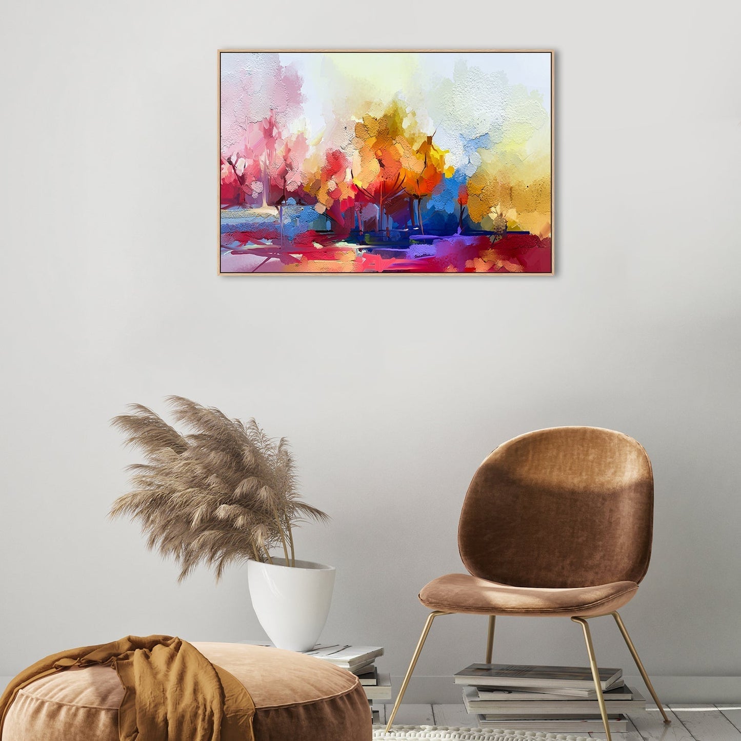 wall-art-print-canvas-poster-framed-Colourful Trees-by-Gioia Wall Art-Gioia Wall Art