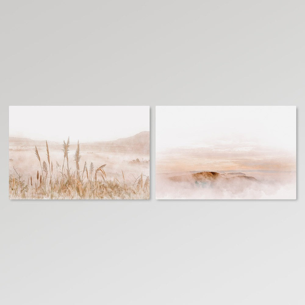 wall-art-print-canvas-poster-framed-Creamy And Blush Hill Impression, Set Of 2-by-Gioia Wall Art-Gioia Wall Art