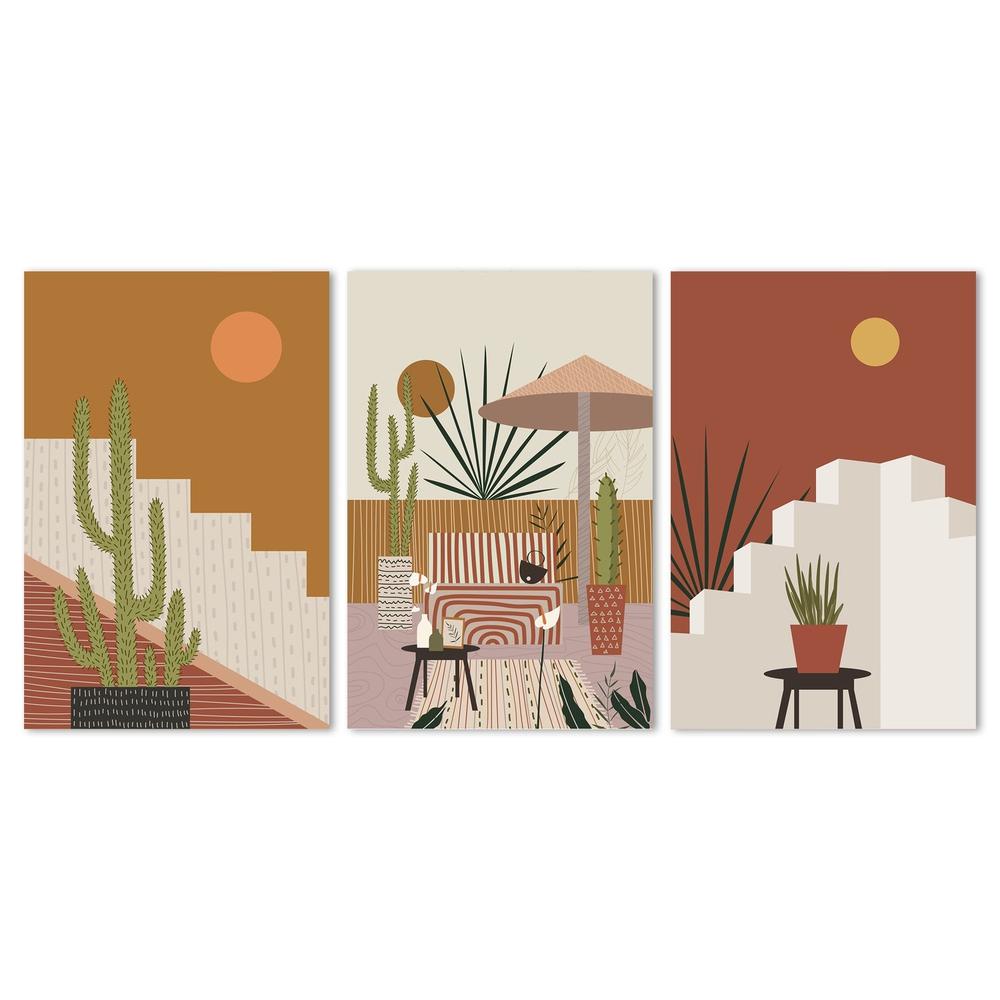 wall-art-print-canvas-poster-framed-Desert Lifestyle, Set Of 3, Style A-by-Gioia Wall Art-Gioia Wall Art