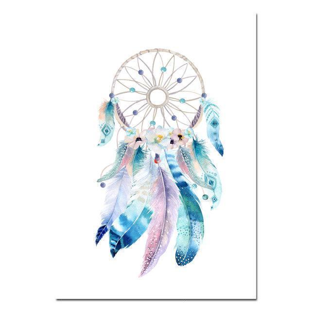 wall-art-print-canvas-poster-framed-Dreamcatcher, Watercolour-by-Gioia Wall Art-Gioia Wall Art