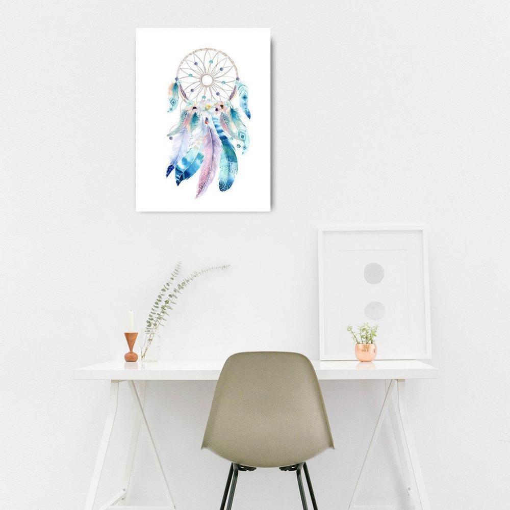 wall-art-print-canvas-poster-framed-Dreamcatcher, Watercolour-by-Gioia Wall Art-Gioia Wall Art