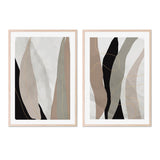 wall-art-print-canvas-poster-framed-Earthy Leaves, Style A & B, Set of 2-GIOIA-WALL-ART