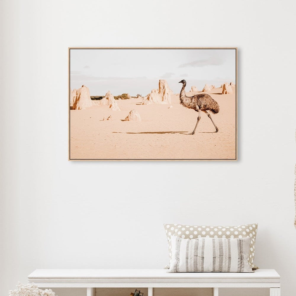 wall-art-print-canvas-poster-framed-Emu In The Pinnacles, Style A-by-Gioia Wall Art-Gioia Wall Art