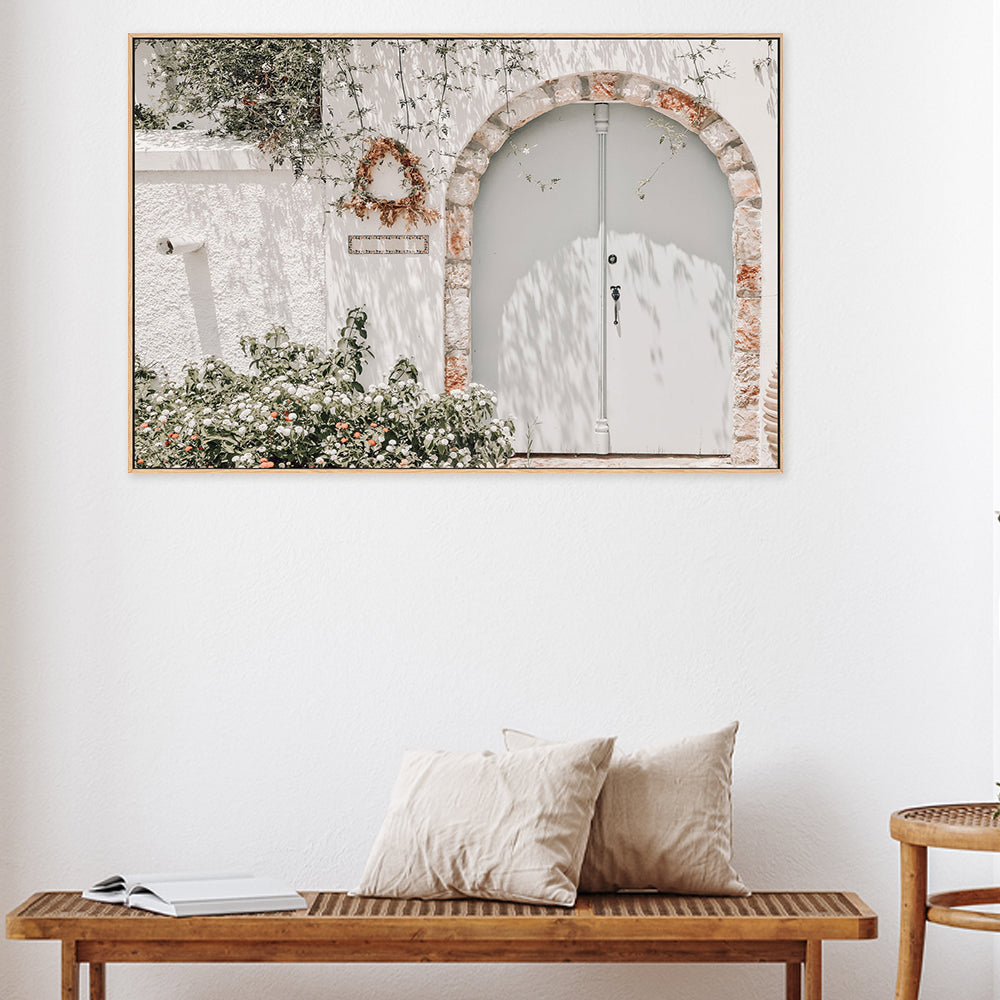 Entrance to greek house-Gioia-Prints-Framed-Canvas-Poster-GIOIA-WALL-ART