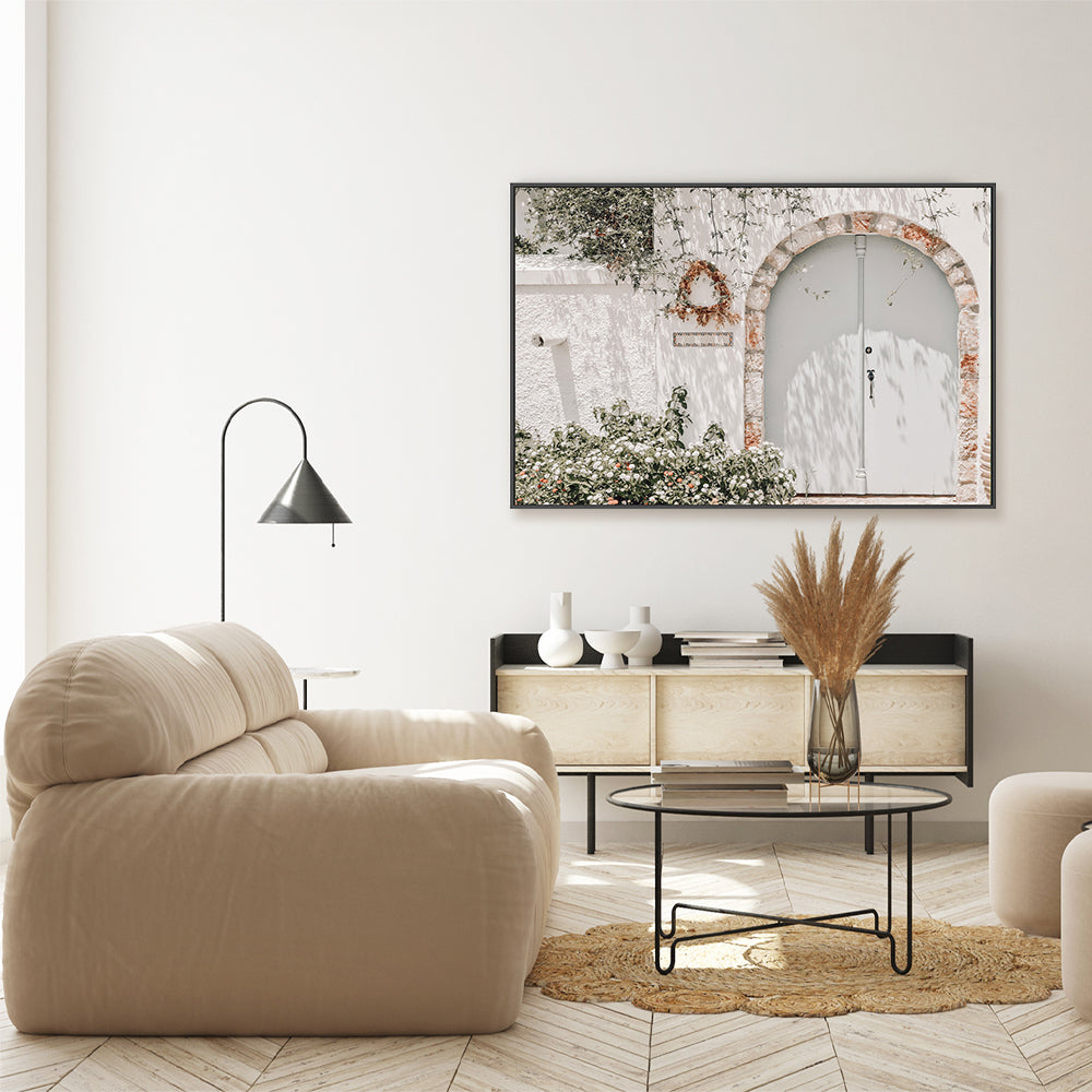 Entrance to greek house-Gioia-Prints-Framed-Canvas-Poster-GIOIA-WALL-ART