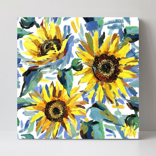 wall-art-print-canvas-poster-framed-Field Of Sunflowers, Hand-Painted-by-Gioia Wall Art-Gioia Wall Art