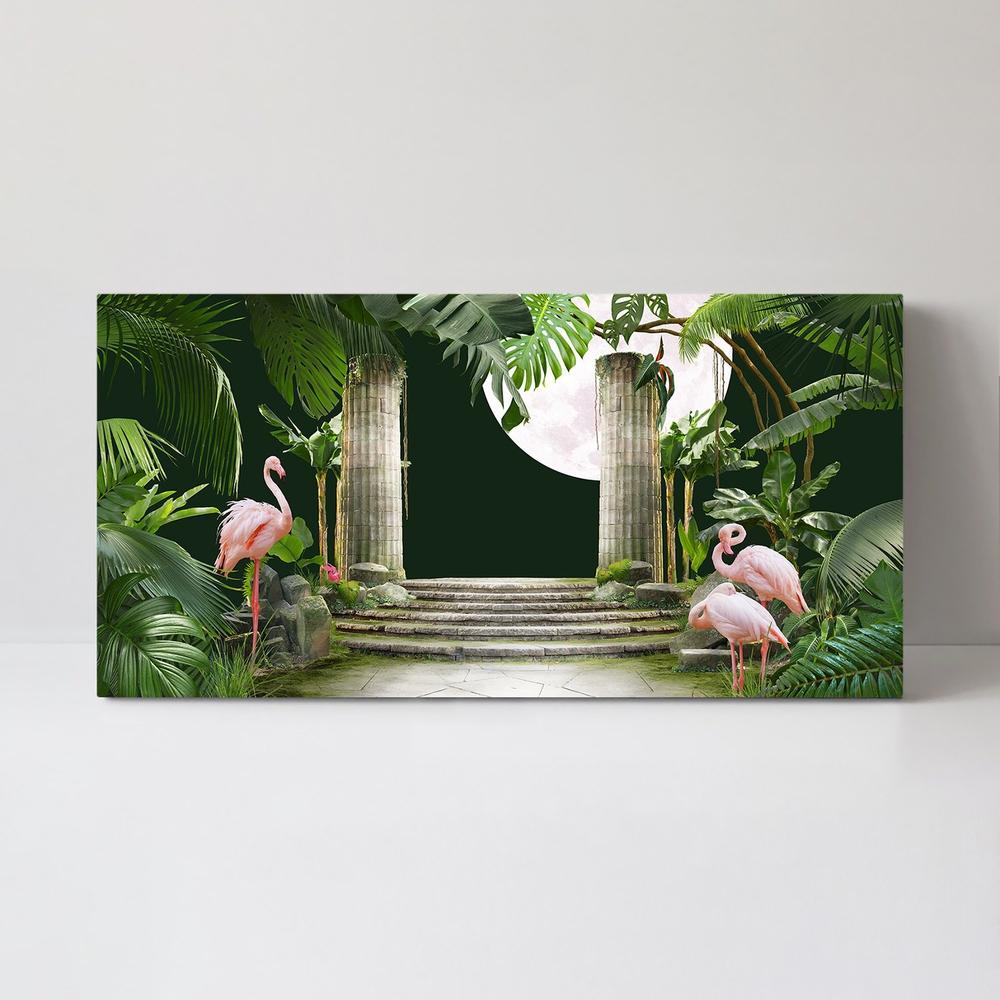 wall-art-print-canvas-poster-framed-Flamingo Jungle-by-Gioia Wall Art-Gioia Wall Art