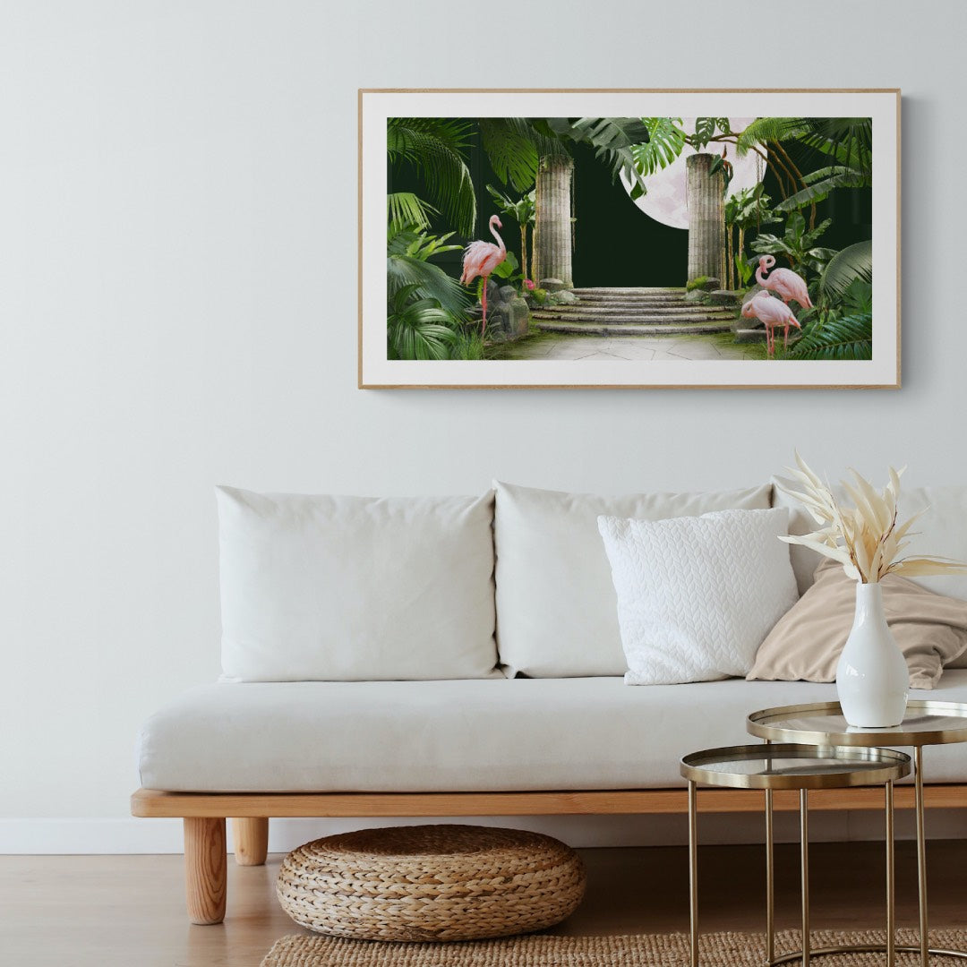 wall-art-print-canvas-poster-framed-Flamingo Jungle-by-Gioia Wall Art-Gioia Wall Art