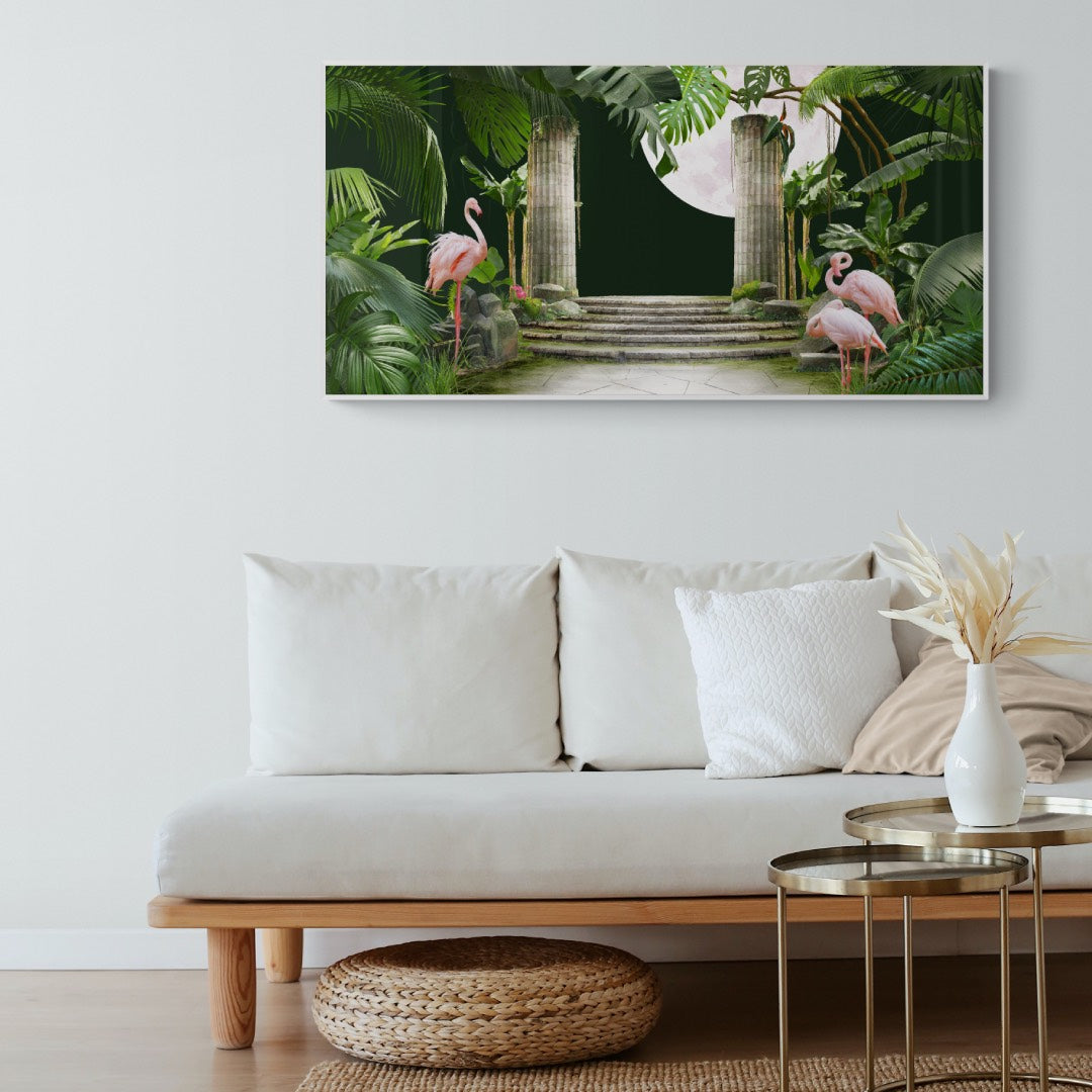 wall-art-print-canvas-poster-framed-Flamingo Jungle-by-Gioia Wall Art-Gioia Wall Art