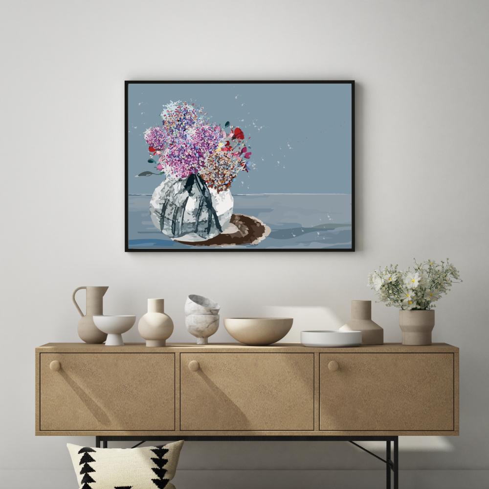 wall-art-print-canvas-poster-framed-Flowers And Vase-by-Gioia Wall Art-Gioia Wall Art