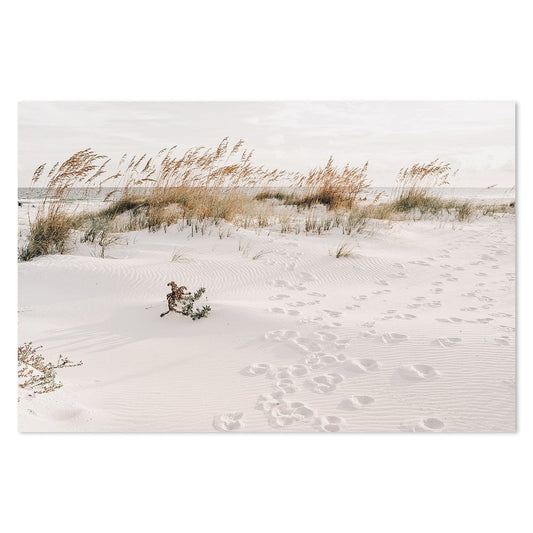 wall-art-print-canvas-poster-framed-Footprints By The Beach, Soft Tone-by-Gioia Wall Art-Gioia Wall Art