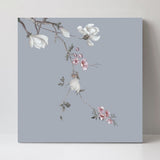 wall-art-print-canvas-poster-framed-Forcasting Spring, Magnolia And Peach Blossom In Blue Background, Style B-by-Gioia Wall Art-Gioia Wall Art