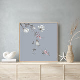 wall-art-print-canvas-poster-framed-Forcasting Spring, Magnolia And Peach Blossom In Blue Background, Style B-by-Gioia Wall Art-Gioia Wall Art