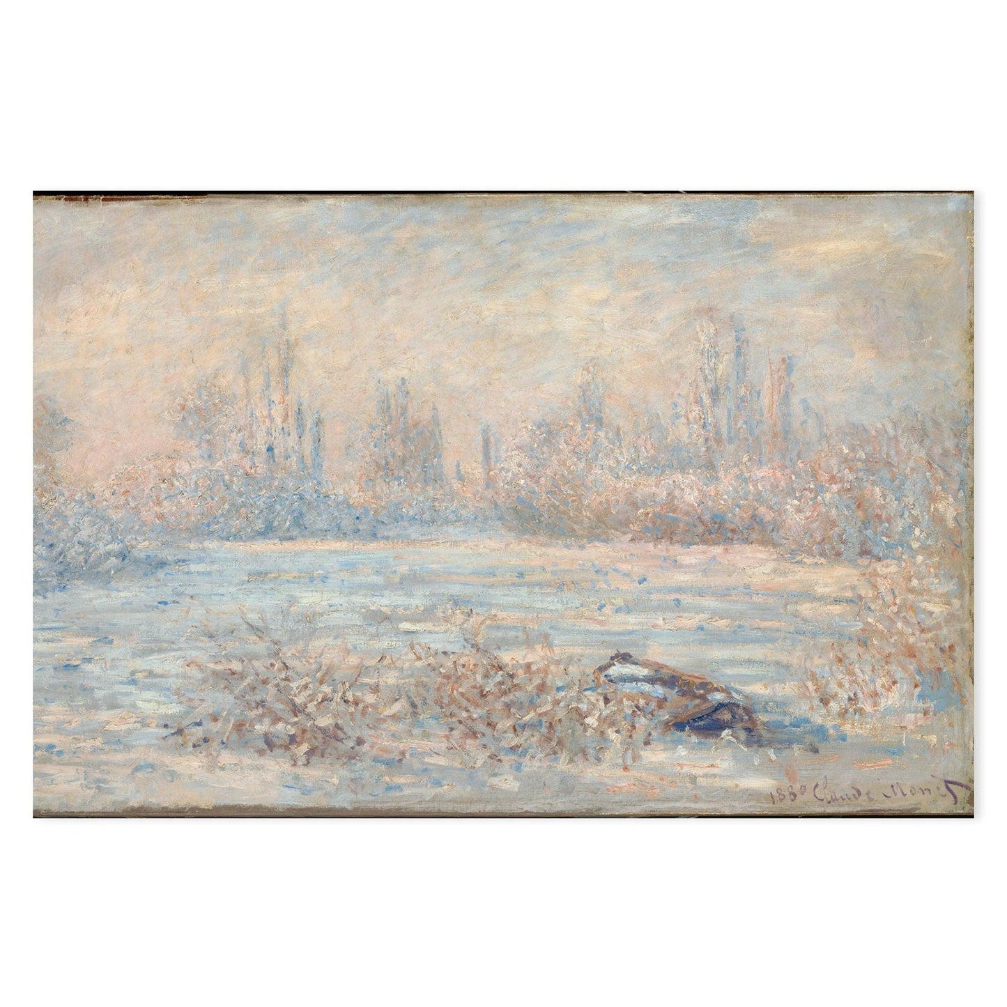 wall-art-print-canvas-poster-framed-Frost near Vetheuil 1880 , By Monet-by-Gioia Wall Art-Gioia Wall Art