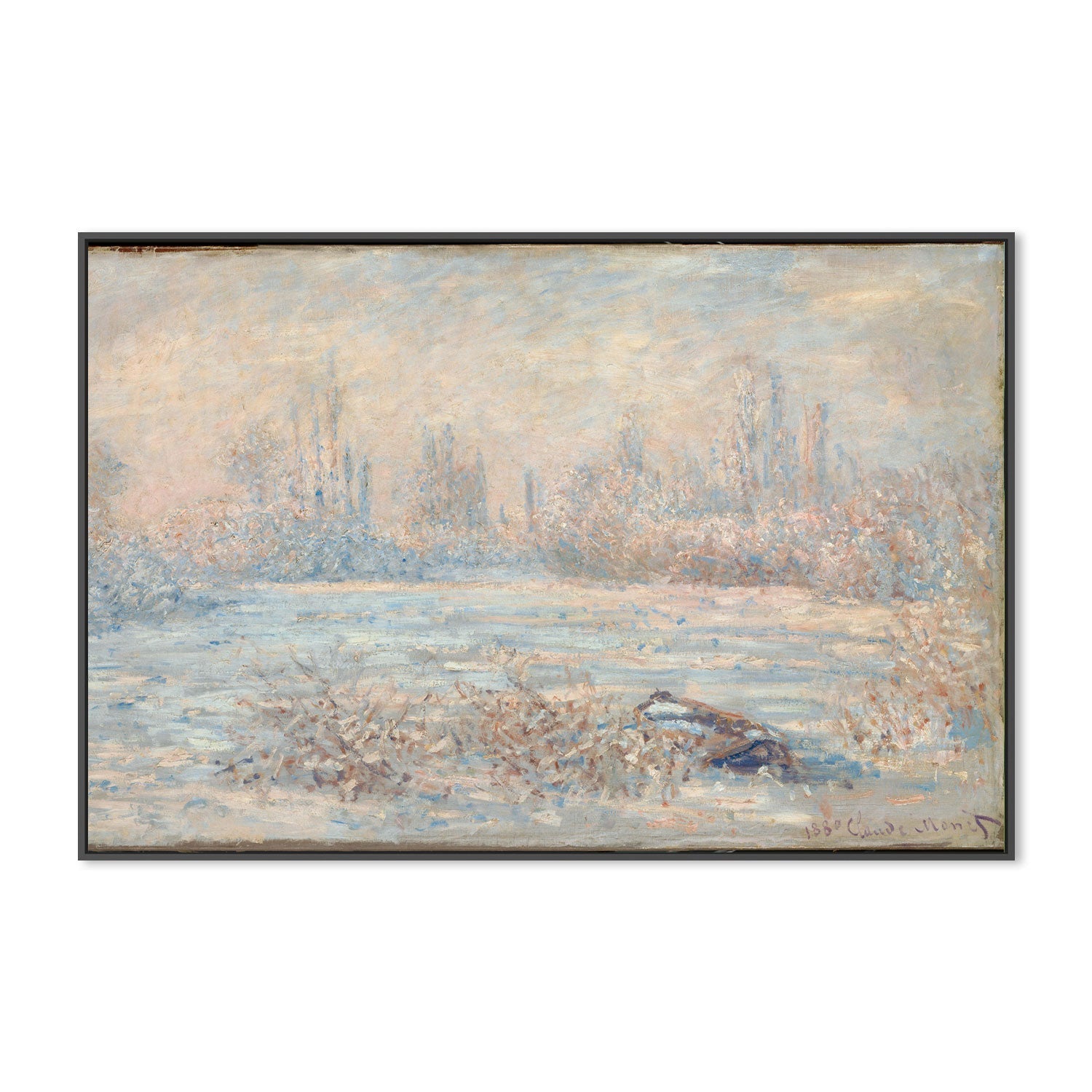 wall-art-print-canvas-poster-framed-Frost near Vetheuil 1880 , By Monet-by-Gioia Wall Art-Gioia Wall Art