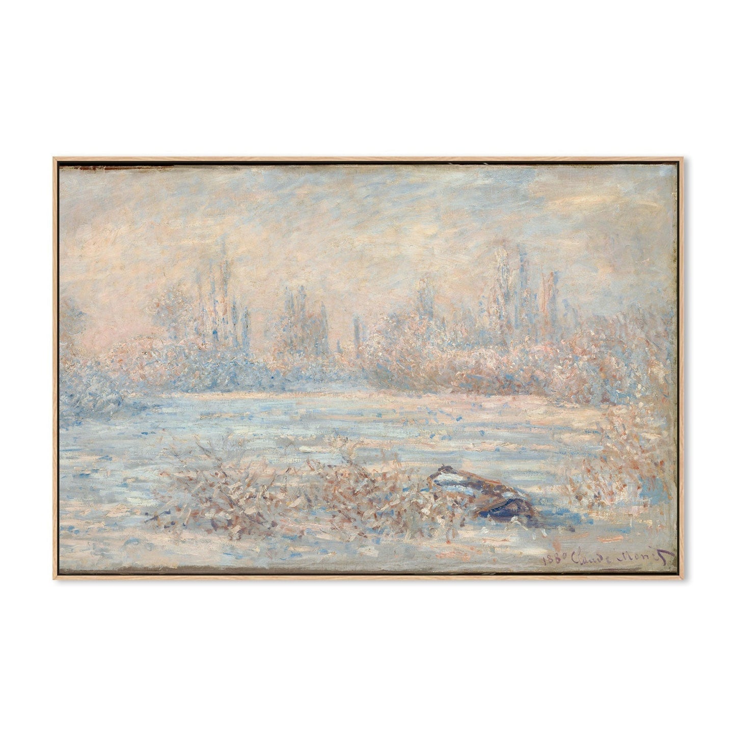 wall-art-print-canvas-poster-framed-Frost near Vetheuil 1880 , By Monet-by-Gioia Wall Art-Gioia Wall Art