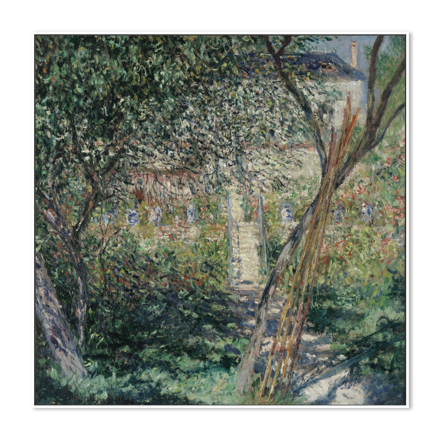 wall-art-print-canvas-poster-framed-Garden At Vetheuil , By Monet-by-Gioia Wall Art-Gioia Wall Art