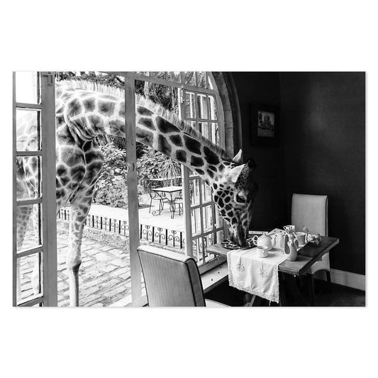 wall-art-print-canvas-poster-framed-Giraffe Manor In Kenya, By Jaview De La-by-Gioia Wall Art-Gioia Wall Art