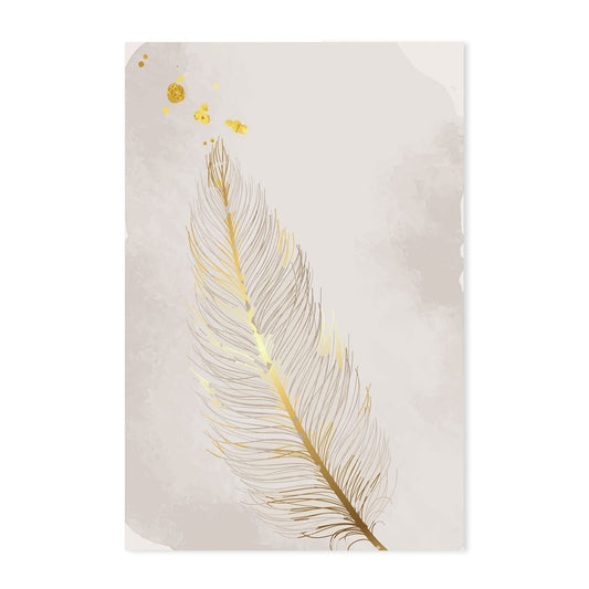 wall-art-print-canvas-poster-framed-Gold Feather, Style A-GIOIA-WALL-ART