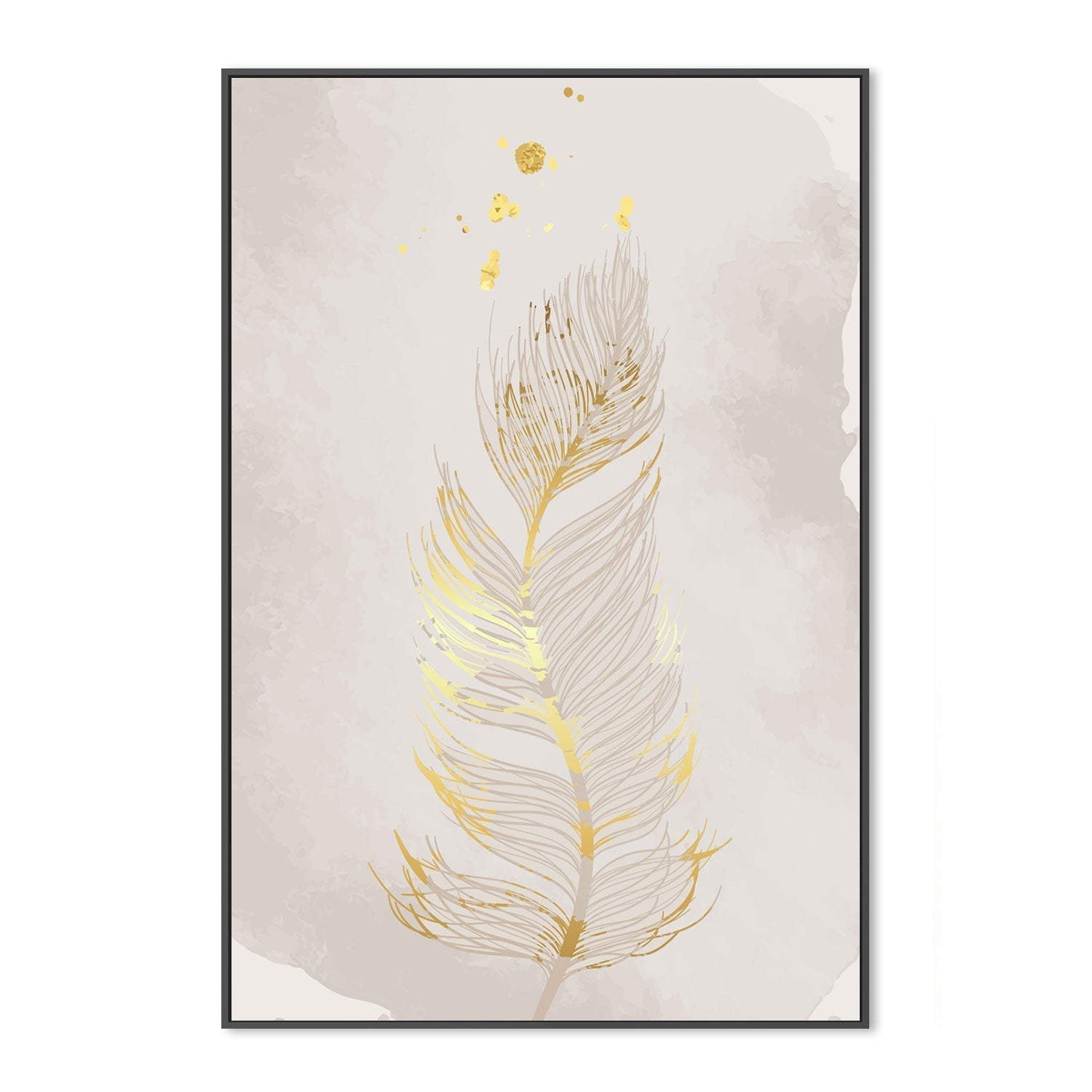 wall-art-print-canvas-poster-framed-Gold Feather, Style B-GIOIA-WALL-ART