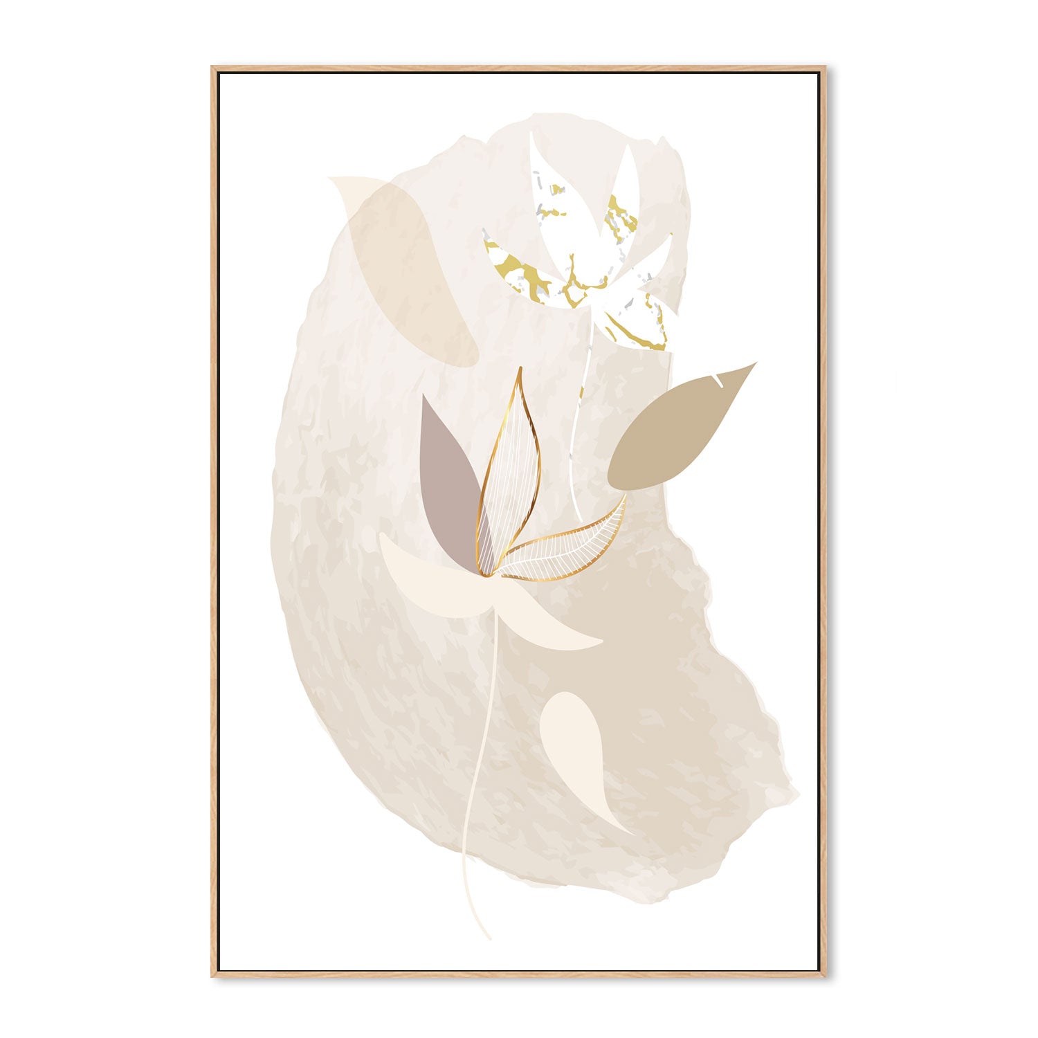 wall-art-print-canvas-poster-framed-Gold Leaf, Style D-GIOIA-WALL-ART