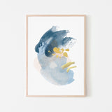 wall-art-print-canvas-poster-framed-Gold Shades Of Blue, Style A-GIOIA-WALL-ART