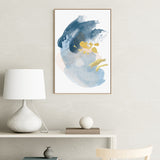wall-art-print-canvas-poster-framed-Gold Shades Of Blue, Style A-GIOIA-WALL-ART